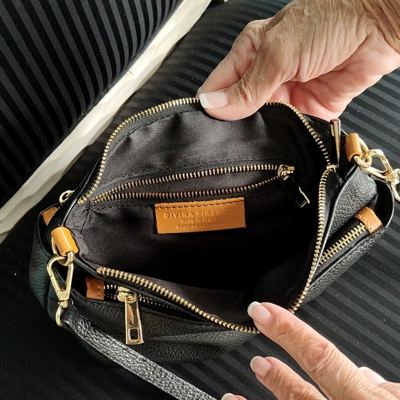 Black Leather Crossbody Bag - Picture 4 of 5